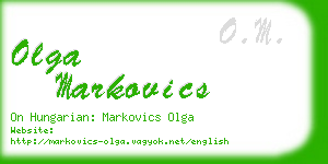 olga markovics business card